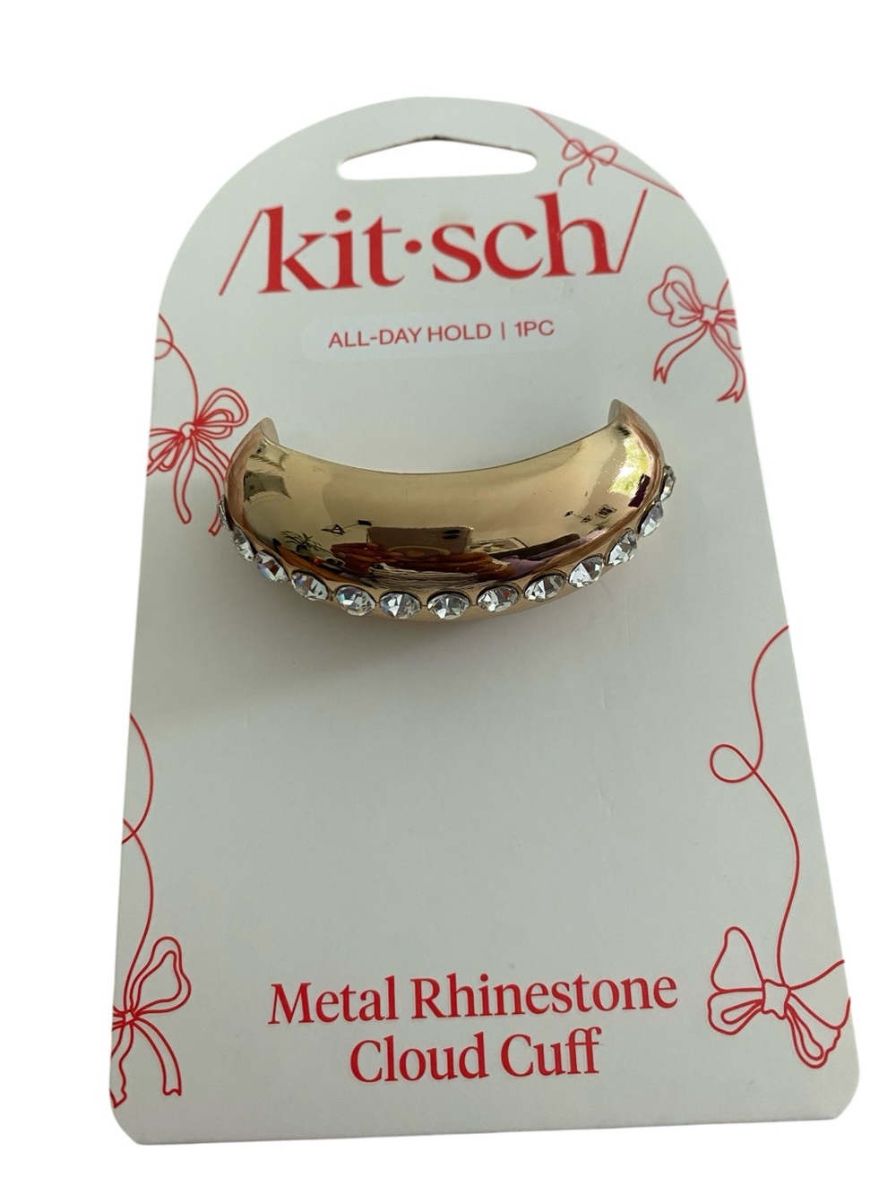 KIT•SCH Gold Metal Rhinestone Cloud Cuff Hair Tie